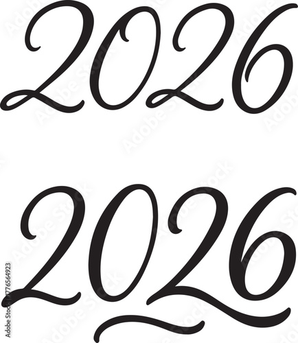 2026 Typography Elegant Calligraphy Year Design