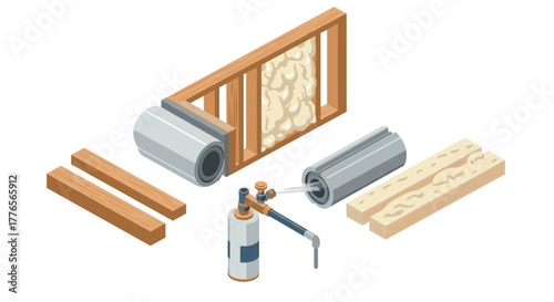 Isometric building materials for insulation and construction projects