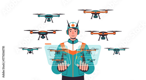 A Drone Operator Supervising Multiple Aerial Vehicles for Advanced Remote Control and Operation