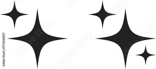 Generative AI logo icon set. Artificial Intelligence Creation symbol. Ai generate icons collection. magic sparkle stars symbol