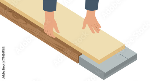 Plank alignment for floor installation with handson precision