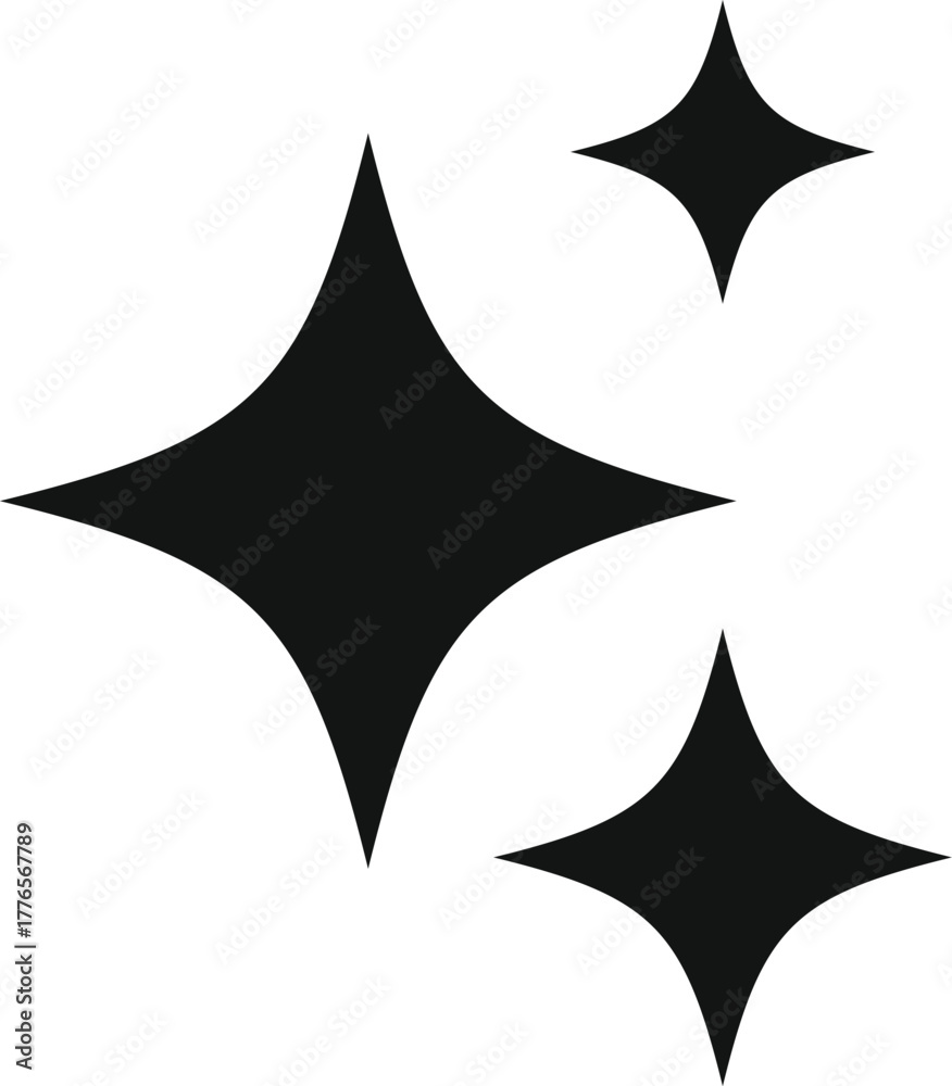 Fototapeta premium Generative AI logo icon set. Artificial Intelligence Creation symbol. Ai generate icons collection. magic sparkle stars symbol