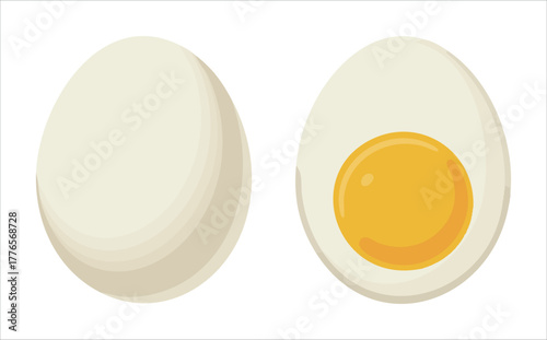 multiple egg preparations in cute cartoon style vector art isolated on white background