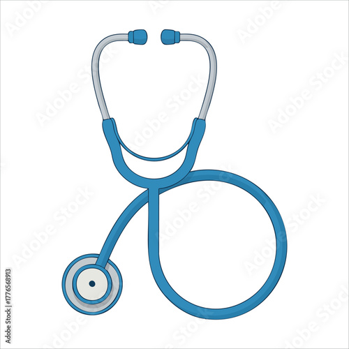 doctor stethoscope equipment with detailed earpieces vector art isolated on white background