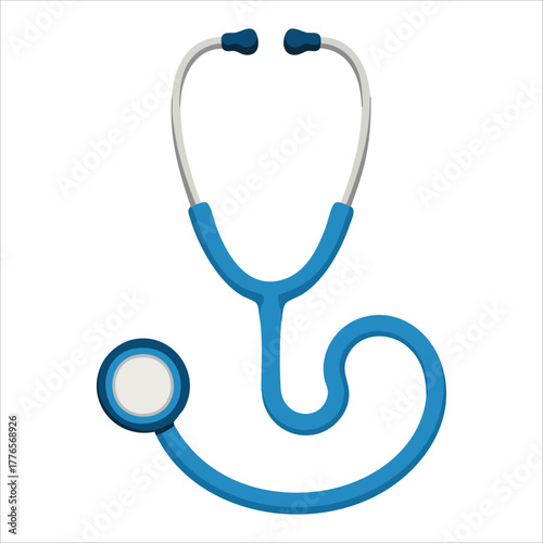 doctor stethoscope equipment with detailed earpieces vector art isolated on white background