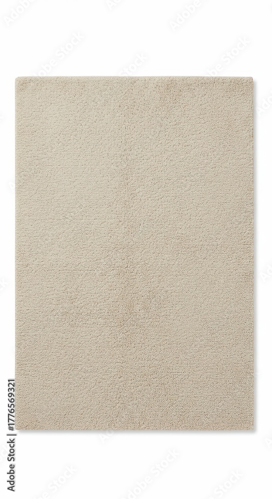 Fototapeta premium Rectangular floor covering features dense, neutral toned plush fibers for warmth and comfort