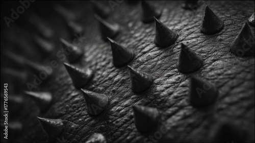 dark textured material with metal spikes