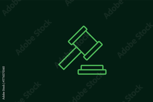hammer illustration in flat style design. Vector illustration.	
