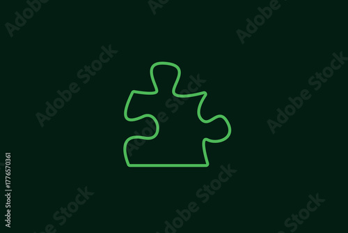 puzzle piece illustration in flat style design. Vector illustration.	

