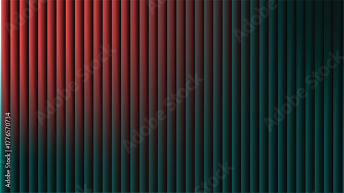 Vertical Ribbed Surface with Red and Teal Gradient