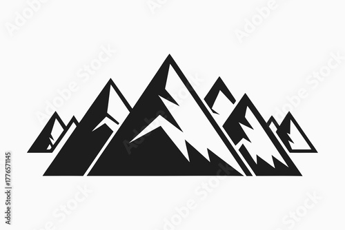 Set of mountain icons vector illustration with nature landscape elements