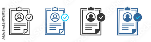 Qualification icon set multiple style collection	
