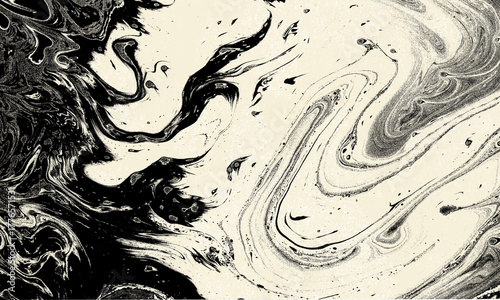 Abstract Swirls of Ink A Monochromatic Study of Flow and Texture in an Artistic Composition