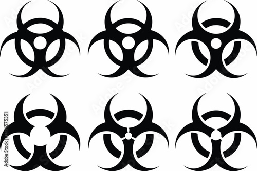 Bold biohazard symbols pattern conveying danger, caution, and alert for science projects and hazard warnings