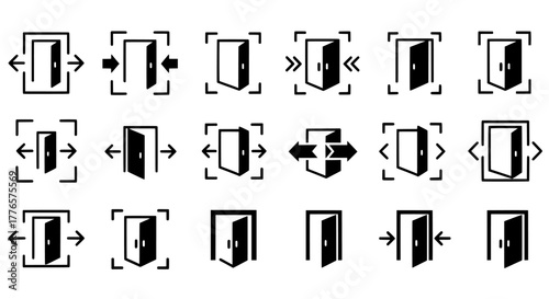 Door icons set