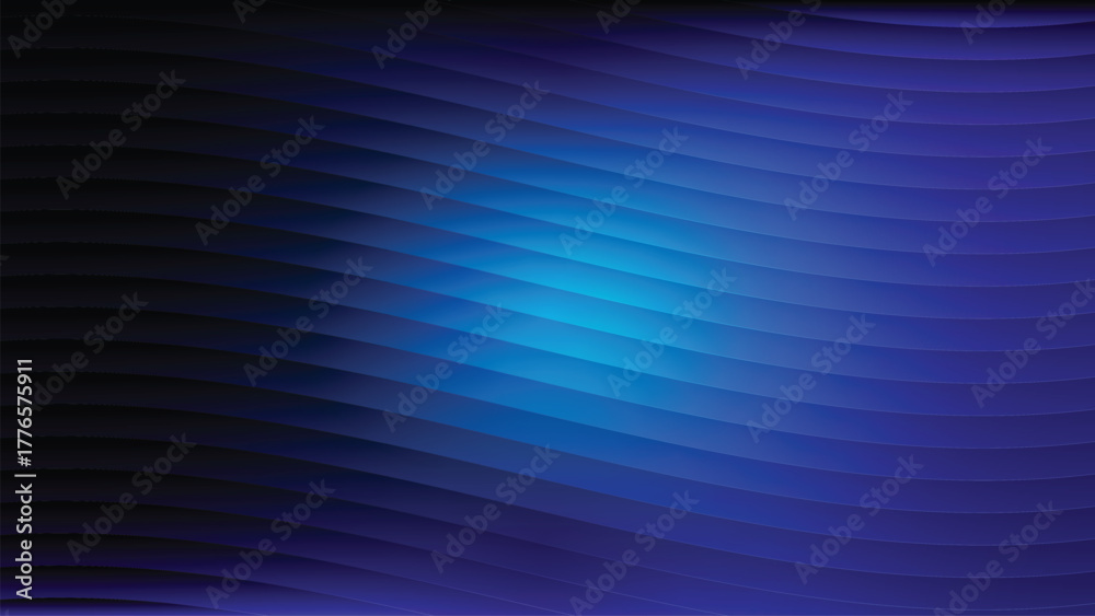 Obraz premium Abstract blue wavy lines background dark smooth flowing curved pattern digital backdrop