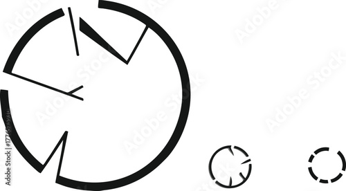 Bold circle with broken segments representing balance 1