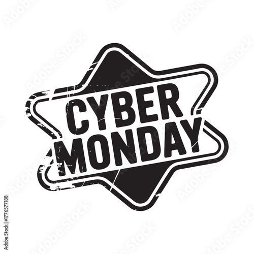 Cyber monday sale stamp with grunge texture