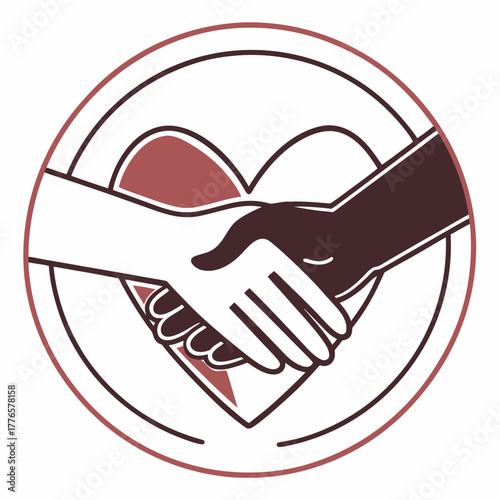 Diverse hands uniting in a heart shape, symbolizing unity, love, and collaboration