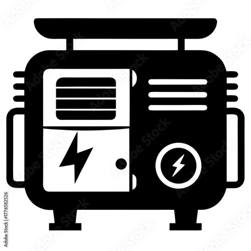 Black silhouette of a portable generator silhouette