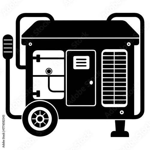 Portable generator with wheels silhouette