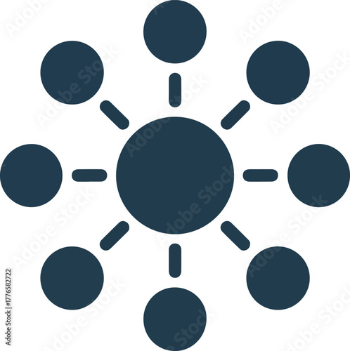 Dark Blue Network Connection Diagram Icon vector illustration