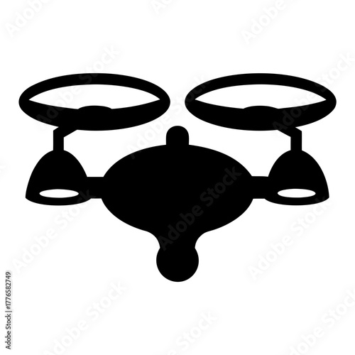 Abstract geometric shape resembling a drone silhouette