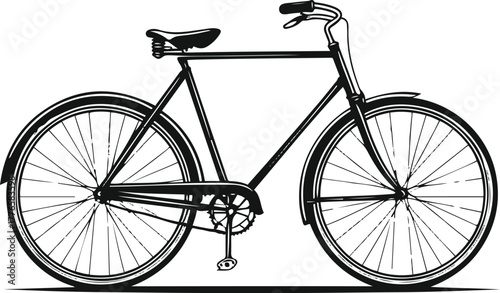 Bold line art of a vintage bicycle, minimal detail 2