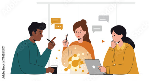 Diverse Team Members Collaborating During a Meeting.