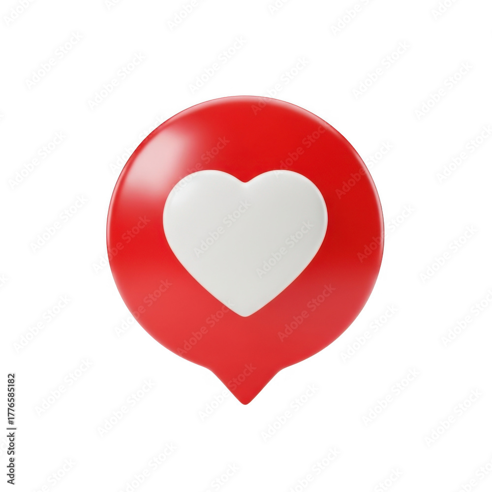 Fototapeta premium Red heart icon isolated on transparent background
