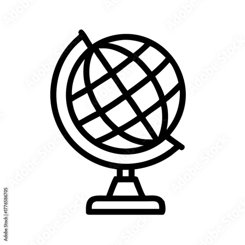 World globe line icon. Vector Earth global country map planet line icon. Travel internet globe set.icon