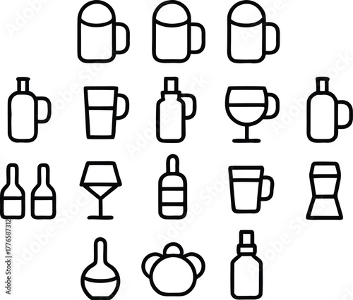 set of alcohol drinks