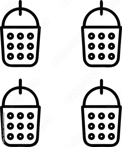 trash bin icon set vector