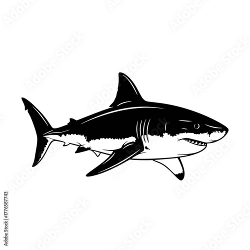 shark with a white background