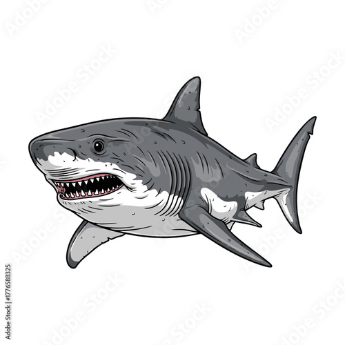 shark with a white background