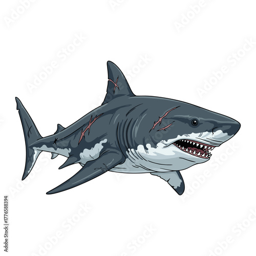 shark with a white background