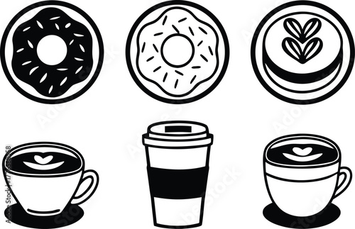 coffee cup icons set