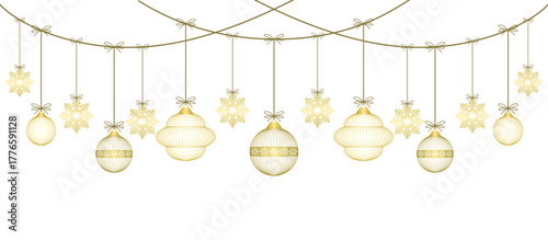 gold christmas baubles vector eps