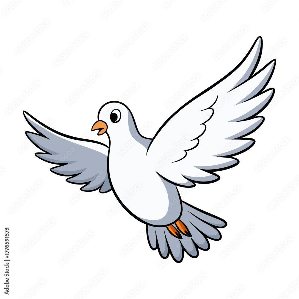 Obraz premium flying dove with open wings