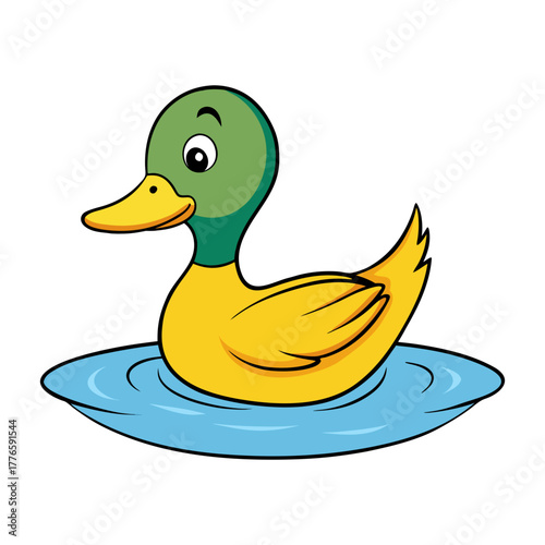duck floating calmly on water