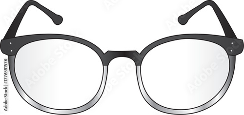 Classic round-frame eyeglasses with a sleek design, perfect for professional, academic, or everyday wear, symbolizing clear vision, intellect, and sophisticated style