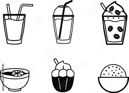 ice cream icons set