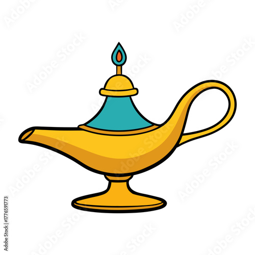 traditional oil lamp glowing softly