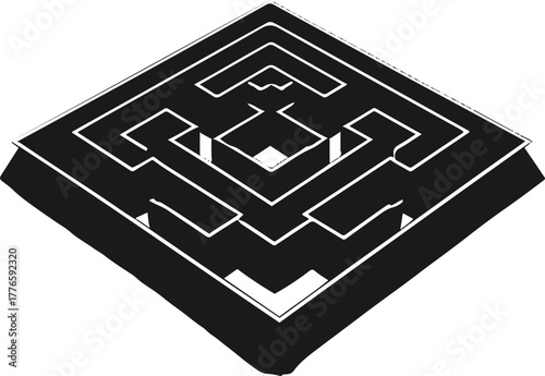 Bold line maze with clean symmetrical design 1