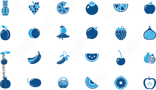 Food fruits filled icon for fresh market