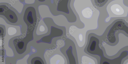 Abstract topographic contour map pattern with smooth, flowing organic shapes in shades of gray and subtle purple outlines, creating a visually engaging and modern background texture