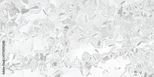 Abstract white and light gray textured background with a crystalline or ice-like pattern, featuring sharp, angular shapes and a bright, clean aesthetic for design