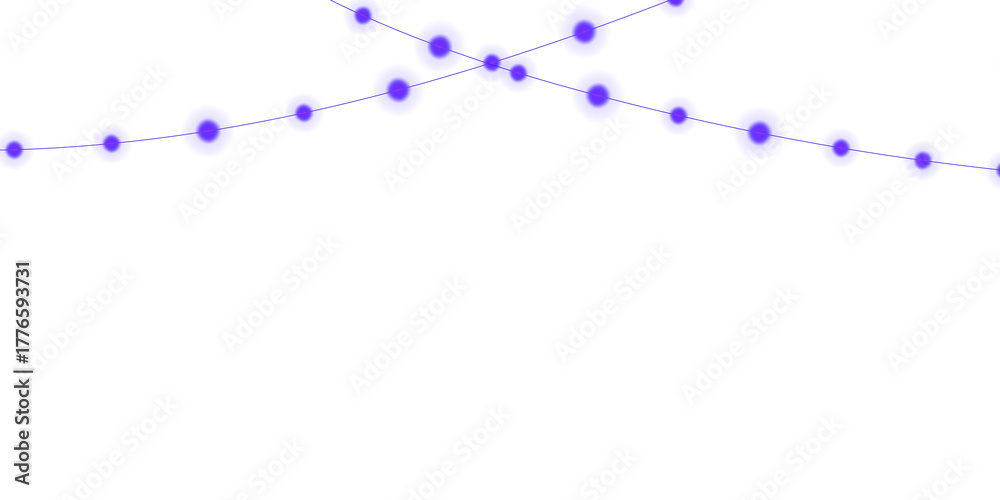 Obraz premium Warm Christmas String Lights Transparent Purple Glow Decoration