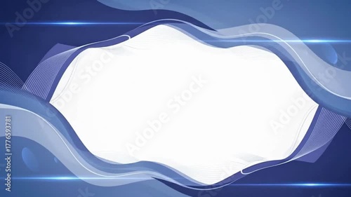 Abstract blue white dynamic flowing wave shape animated background design digital technology presentation template