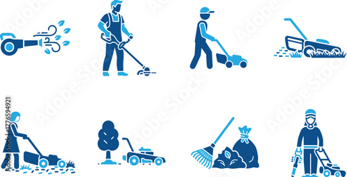 Lawn care service filled gardening icon
